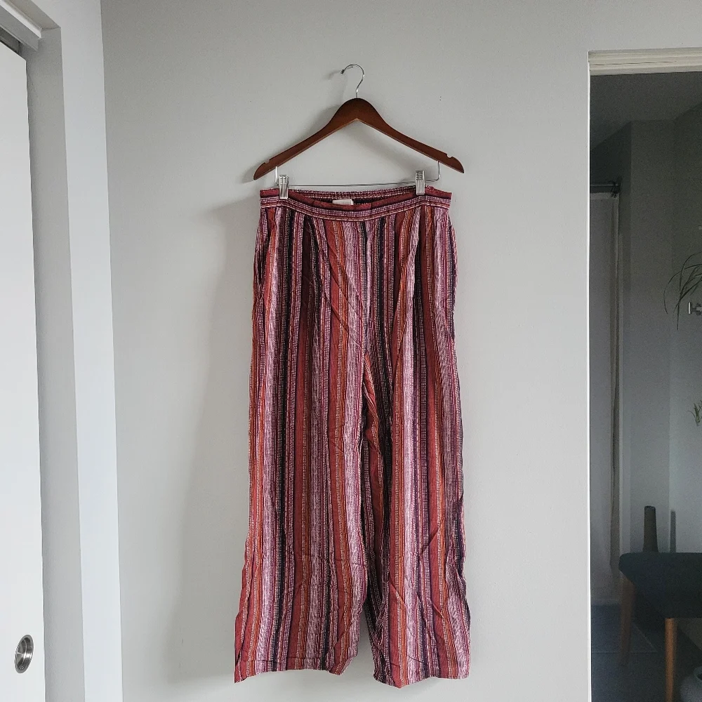 Band of Gypsies Pull On Striped Palazzo Pants High Rise Wide Leg Women Size XL - Picture 1 of 5